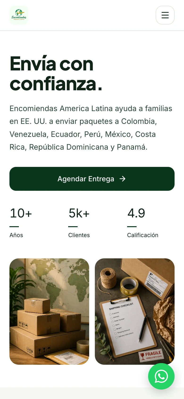 Homepage on a phone