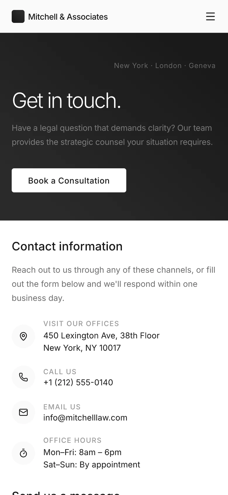 Contact page
