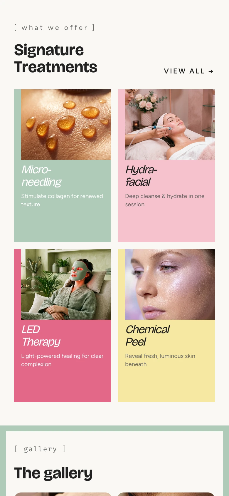Signature treatments
